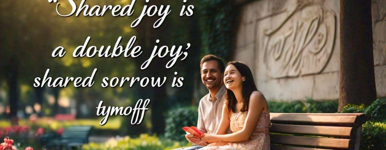 Shared joy is a double joy; shared sorrow is tymoff
